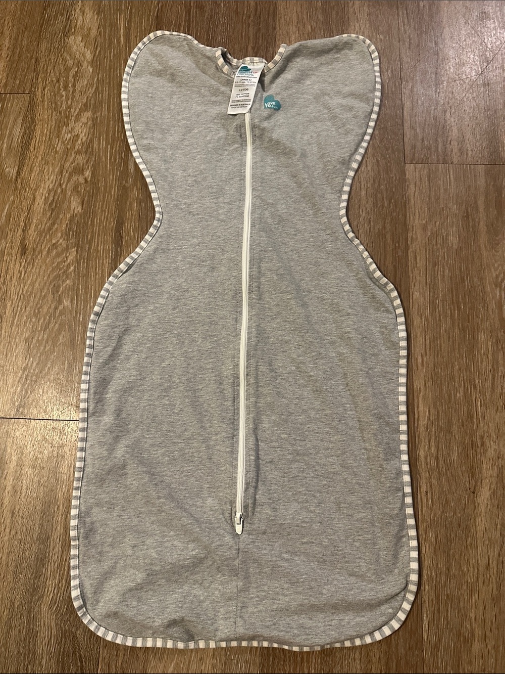 Love to Dream Gray and Teal Swaddle Up Original Large